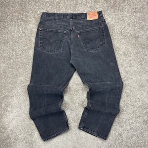 Vintage Y2K Levi's 505 Regular Fit Black Faded Jeans 36x30